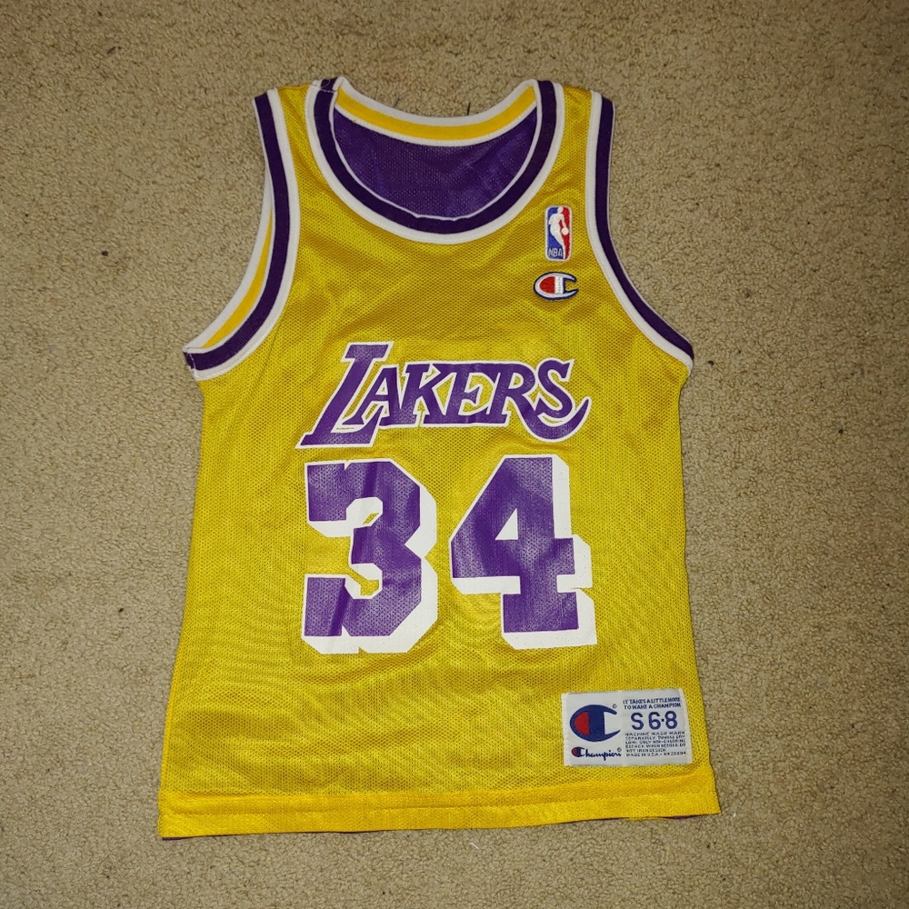 Vintage champion reversible shaq lakers jersey